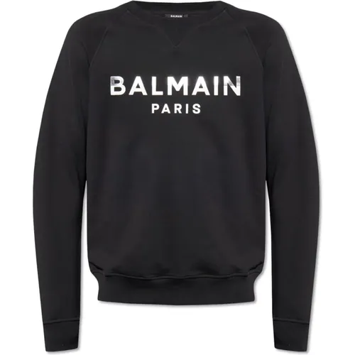 Sweatshirt with logo , male, Sizes: XL, 3XL, L, 2XL, M - Balmain - Modalova