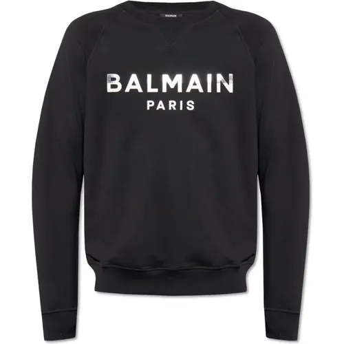 Sweatshirt with logo , male, Sizes: XL, 3XL, L, M - Balmain - Modalova