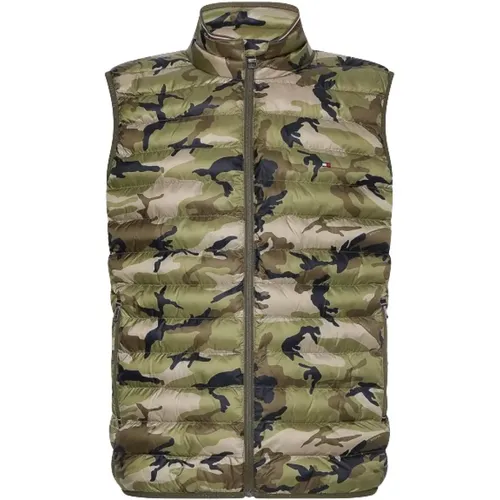 Vests, male, , Size: M Packable Sleeveless Camouflage Puffer Vest - Tommy Hilfiger - Modalova