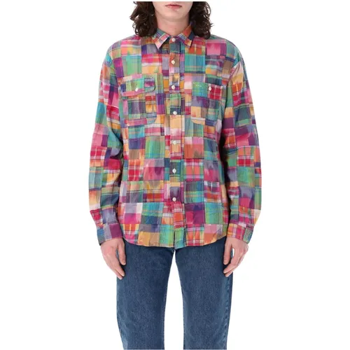 Patchwork Short Sleeve Shirt , male, Sizes: L - Ralph Lauren - Modalova
