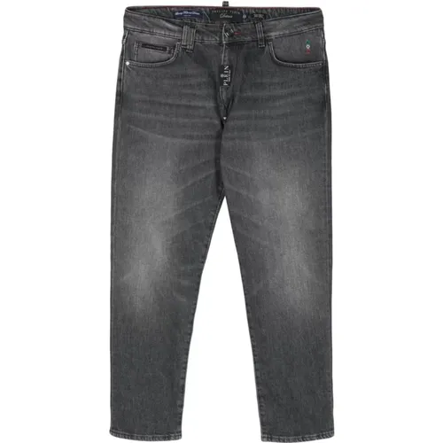 Silver Grey Slim-Fit Detroit Jeans , male, Sizes: W32, W31, W33, W38, W30, W36 - Philipp Plein - Modalova