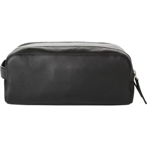 Toilet Bags, male, , Size: ONE SIZE Leather Beauty Case with Pockets - Orciani - Modalova