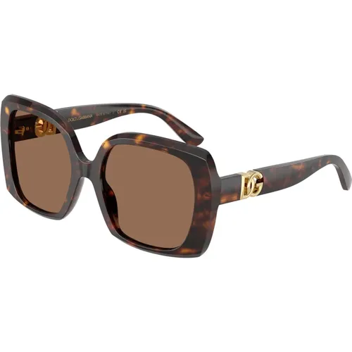 Stilvolle Sonnenbrille Dg4475 in Braun , Damen, Größe: 56 MM - Dolce & Gabbana - Modalova