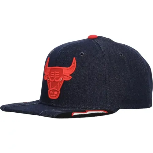 Caps, male, , Size: ONE SIZE Chicago Bulls Snapback Cap Navy - Mitchell & Ness - Modalova