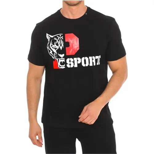 Kurzarm T-Shirt mit Markendruck , Herren, Größe: M - Plein Sport - Modalova