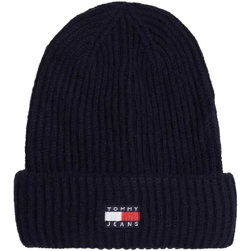 Beanies, female, , Size: ONE SIZE Ribbed Knit Beanie Hat - Tommy Hilfiger - Modalova