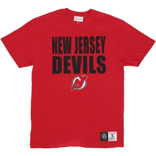 T-Shirts, male, , Size: S NHL Devils Tee Celebration Shirt - Mitchell & Ness - Modalova