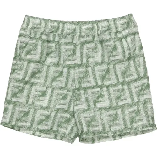 Grüne Monogramm Leinen Kinderhose - Fendi - Modalova