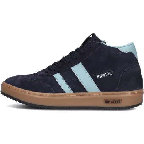 Blaue Low Sneaker mit Lederakzenten - Hip - Modalova