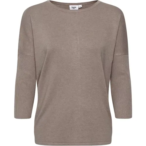 Lässiger Melange Strickpullover , Damen, Größe: S - Saint Tropez - Modalova