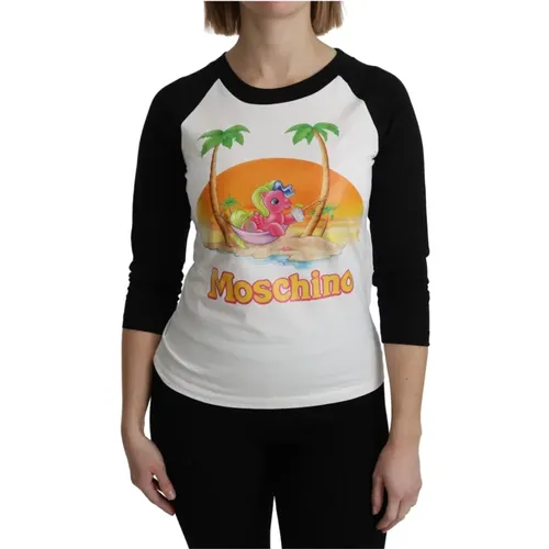 Weiße Baumwoll-T-Shirt My Little Pony Top , Damen, Größe: 3XS - Moschino - Modalova