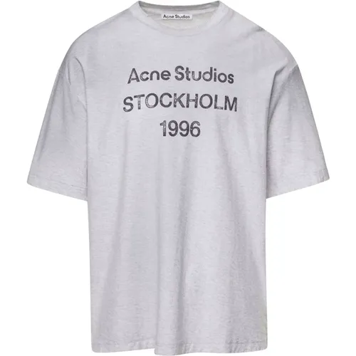 Logo Print Oversize T-shirt , male, Sizes: L, M - Acne Studios - Modalova