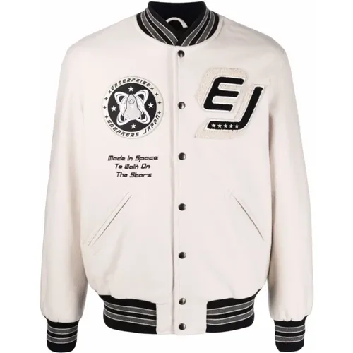 Bomber Jackets, male, , Size: L Varsity Jacket Black - Enterprise Japan - Modalova