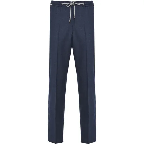 Flannel Drawstring Stretch Pants , male, Sizes: L, M, XL, 3XL, 2XL - Corneliani - Modalova