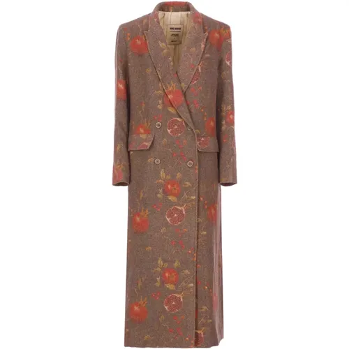 Double-Breasted Coats, female, , Size: S Wool Blend Double-Breasted Coat - UMA Wang - Modalova