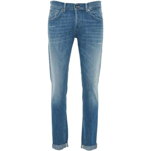 Italienische Jeans mit Gürtelschlaufen und Aufgerollten Säumen , Herren, Größe: W36 - Dondup - Modalova