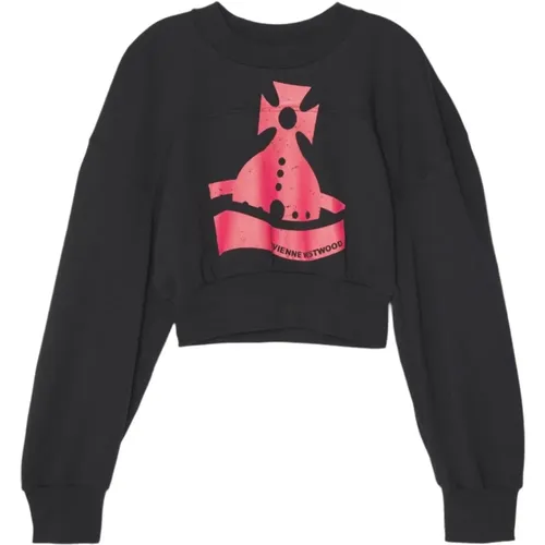 Schwarzer Crop Sander Sweatshirt , Damen, Größe: L - Vivienne Westwood - Modalova