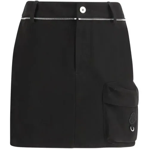 Short Skirts, female, , Size: XS Zipper Mini Skirt with Flap Pocket - Moncler - Modalova