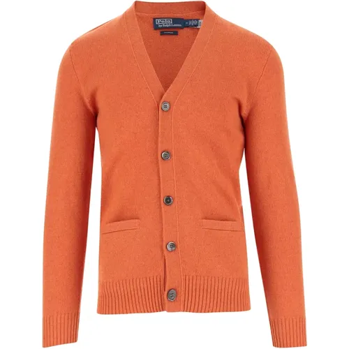 Luxuriöser Cashmere V-Ausschnitt Cardigan , Herren, Größe: L - Polo Ralph Lauren - Modalova