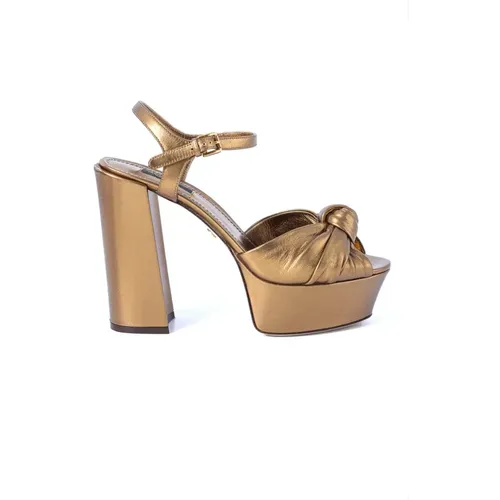 Platform Heeled Sandals , female, Sizes: 6 1/2 UK, 2 1/2 UK, 5 1/2 UK, 7 1/2 UK - Dolce & Gabbana - Modalova