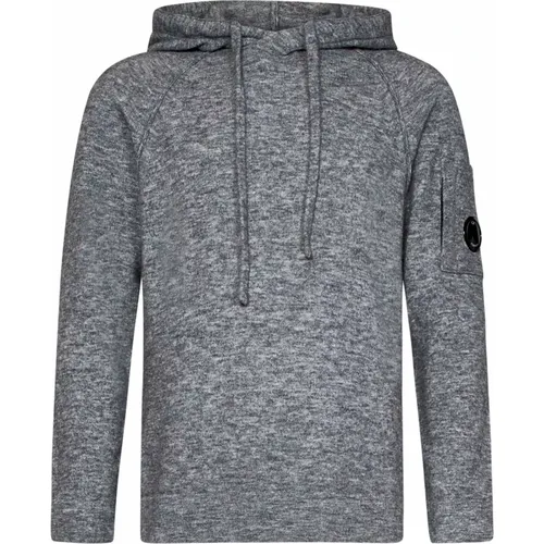 Hoodies, male, , Size: S Grey Sweater with Lens Detail - C.P. Company - Modalova