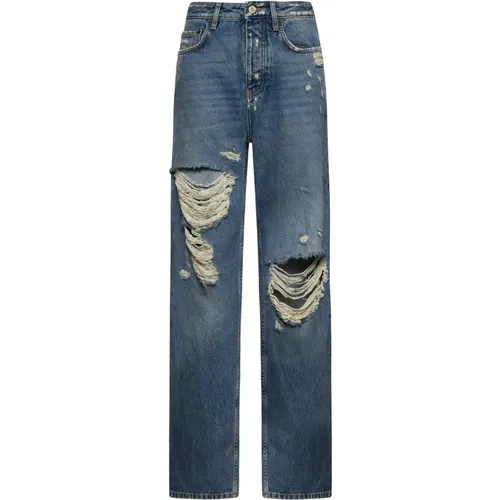 Ripped Denim Jeans with Frayed Edges , female, Sizes: XS - Balenciaga - Modalova