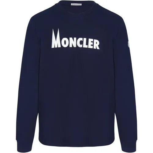 Logo Cotton T-Shirt in , male, Sizes: L - Moncler - Modalova
