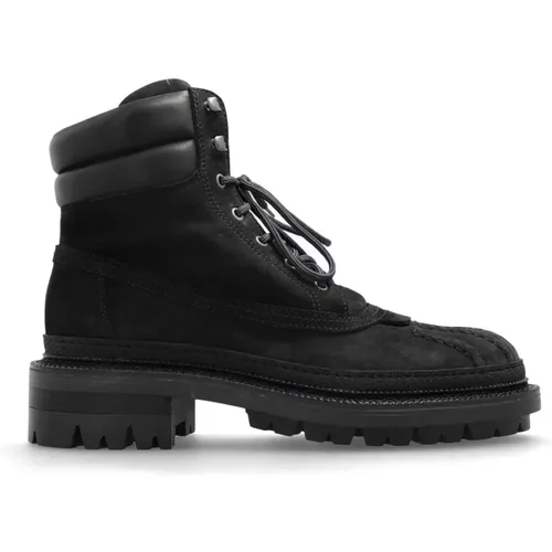 Lace-up Boots, male, , Size: 10 US Army leather shoes - Dsquared2 - Modalova