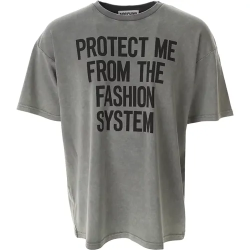 T-Shirts, male, , Size: XL Fashion System Print Protect Me T-Shirt - Moschino - Modalova