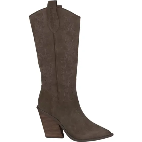Embroidered Leather Boots with Pointed Toe , female, Sizes: 8 UK, 6 UK - Alma en Pena - Modalova