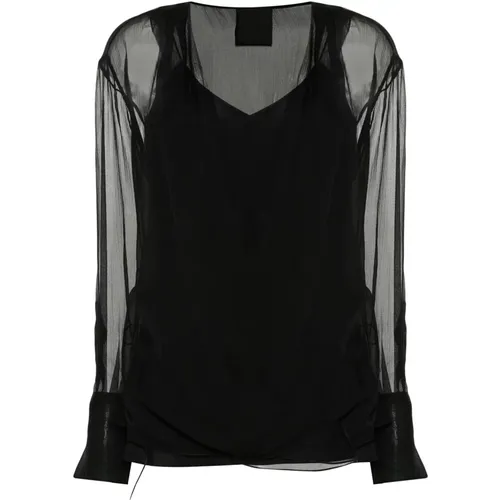 Silk Chiffon Wrap Blouse , female, Sizes: L, M - Givenchy - Modalova