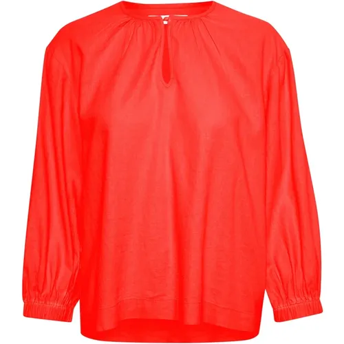 Cherry Tomato 3/4 Sleeve Blouse , female, Sizes: M - InWear - Modalova