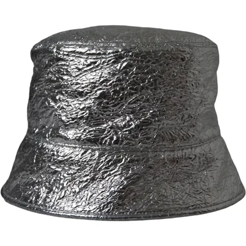 Metallic Silver Polyester Bucket Cap - Dolce & Gabbana - Modalova