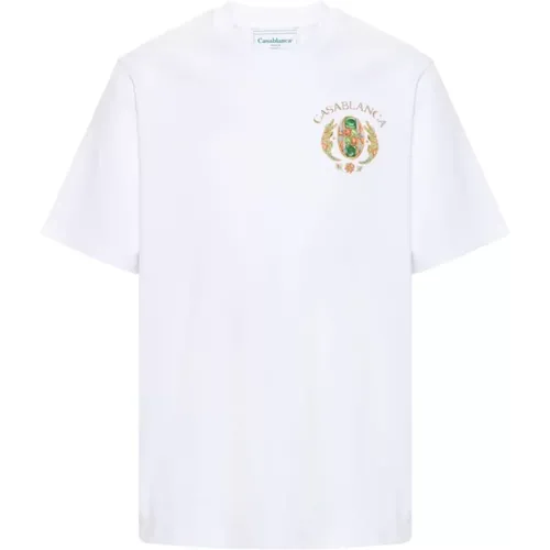 Klassische Crew Neck Bedruckte T-Shirts und Polos,Weiße Tennis Club T-shirts und Polos - Casablanca - Modalova