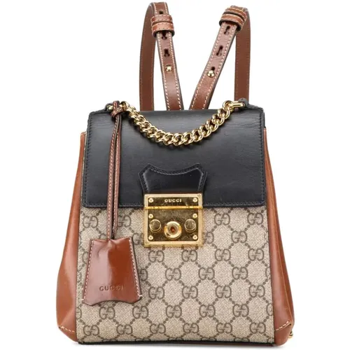 Pre-owned Backpacks, female, , Size: ONE SIZE Pre-owned Gucci GG Supreme Canvas Backpack - Gucci Vintage - Modalova
