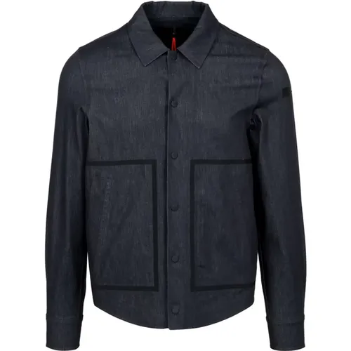 Light Jackets, male, , Size: L Cotton Collar Shirt with Snap Closure - RRD - Modalova