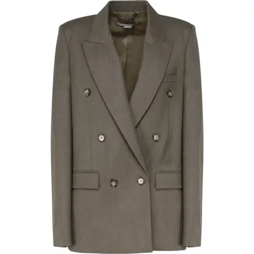 Double Breasted Peak Lapel Jacket Light Moss , female, Sizes: 2XS - Stella Mccartney - Modalova