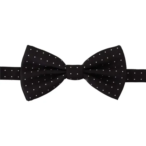 Bowties, male, , Size: ONE SIZE Polka Dot Silk Bow Tie - Dolce & Gabbana - Modalova