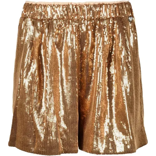 Short Shorts, female, , Size: XS Gold Short for Women - Twinset - Modalova