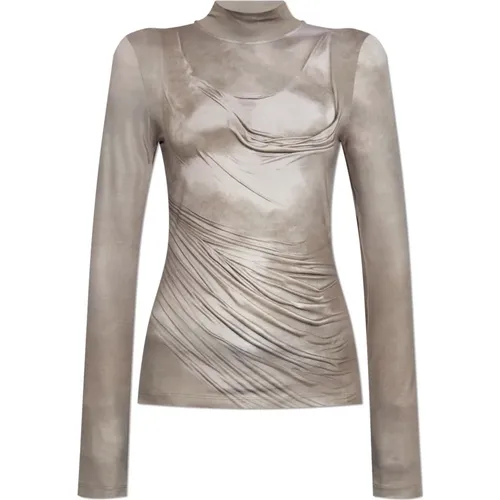 Long Sleeve Tops, female, , Size: S Top with stand-up collar - Balmain - Modalova