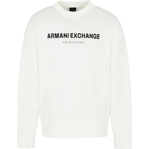 Herren Sweatshirt ohne Kapuze , Herren, Größe: 2XL - Armani Exchange - Modalova