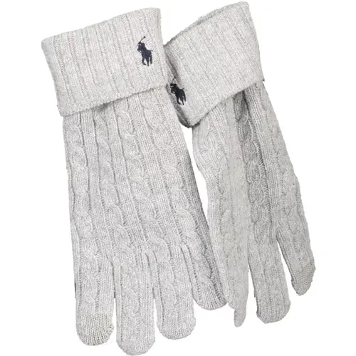 Graue Bestickte Logo-Handschuhe für Herren - Ralph Lauren - Modalova