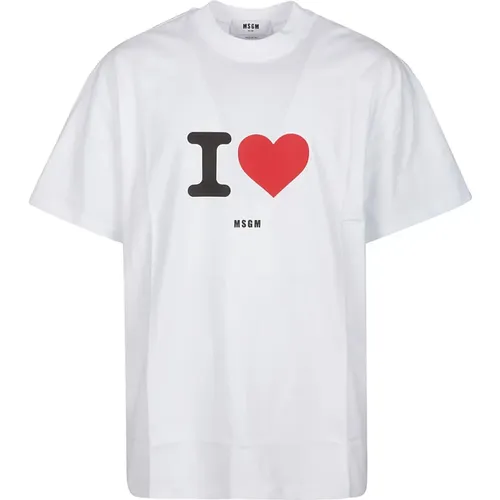 T-Shirt , male, Sizes: M, L, XL - Msgm - Modalova