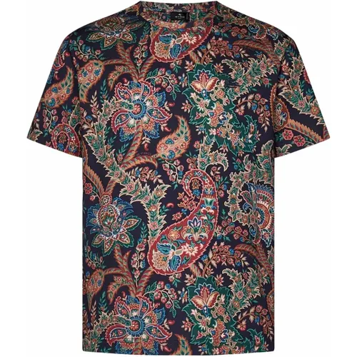 Floral Paisley Print Crewneck T-shirt , male, Sizes: S, L, XL - ETRO - Modalova