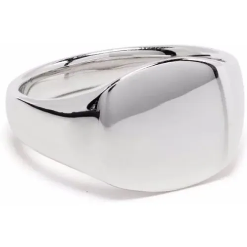 Rings, male, , Size: 50 MM Square Shape Sterling Silver Jewelry - Tom Wood - Modalova