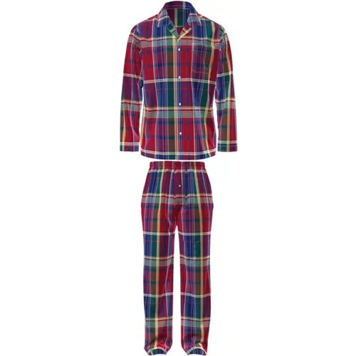 Herren Pyjama Set mit Langarmhemd und Hose , Herren, Größe: L - Ralph Lauren - Modalova
