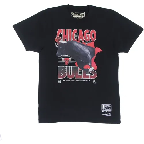 T-Shirts, male, , Size: S Chicago Bulls Tee Hardwood Classics - Mitchell & Ness - Modalova