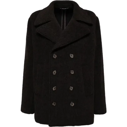 Double-Breasted Coats, male, , Size: M Pea Coat for Men - Dolce & Gabbana - Modalova