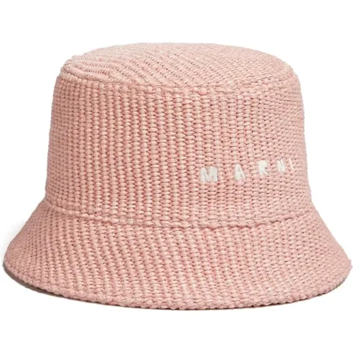 Ribbed Logo Hat , female, Sizes: M - Marni - Modalova