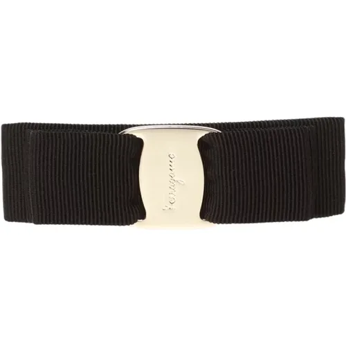 Hair Accessory with Logo-Edged Bow , female, Sizes: ONE SIZE - Salvatore Ferragamo - Modalova